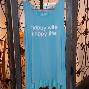 Peace love World plus size 1x tank aqua. NWOT